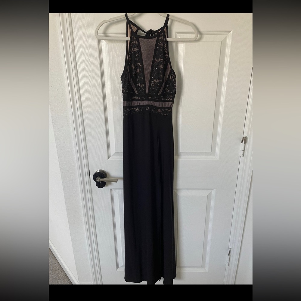 Morgan & Co womens Forman maxi slit dress